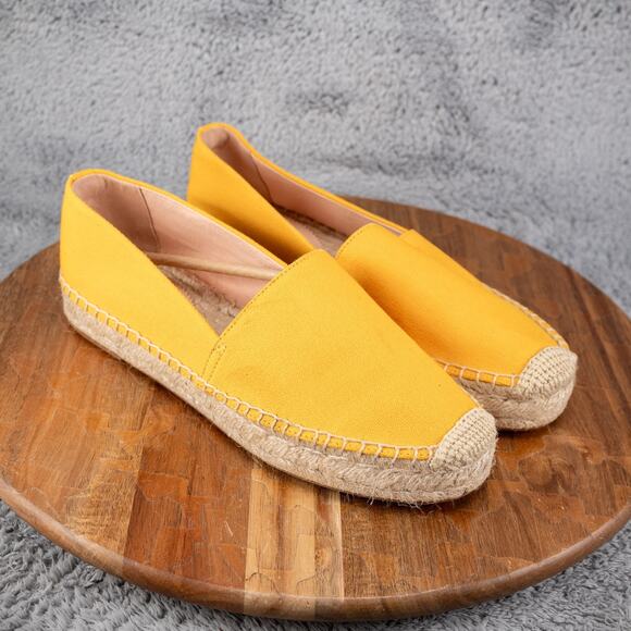 J. Crew Shoes - J.Crew Womens Yellow Canvas Espadrille Flats Size 9.5 Preppy Slip On Casual